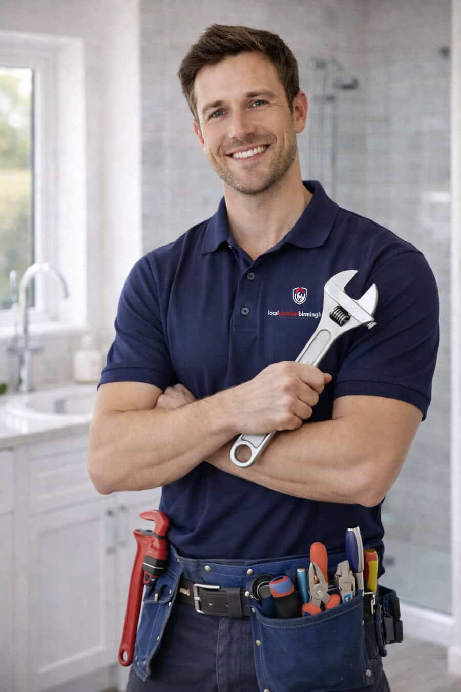 Emergency plumber engineer in uniform